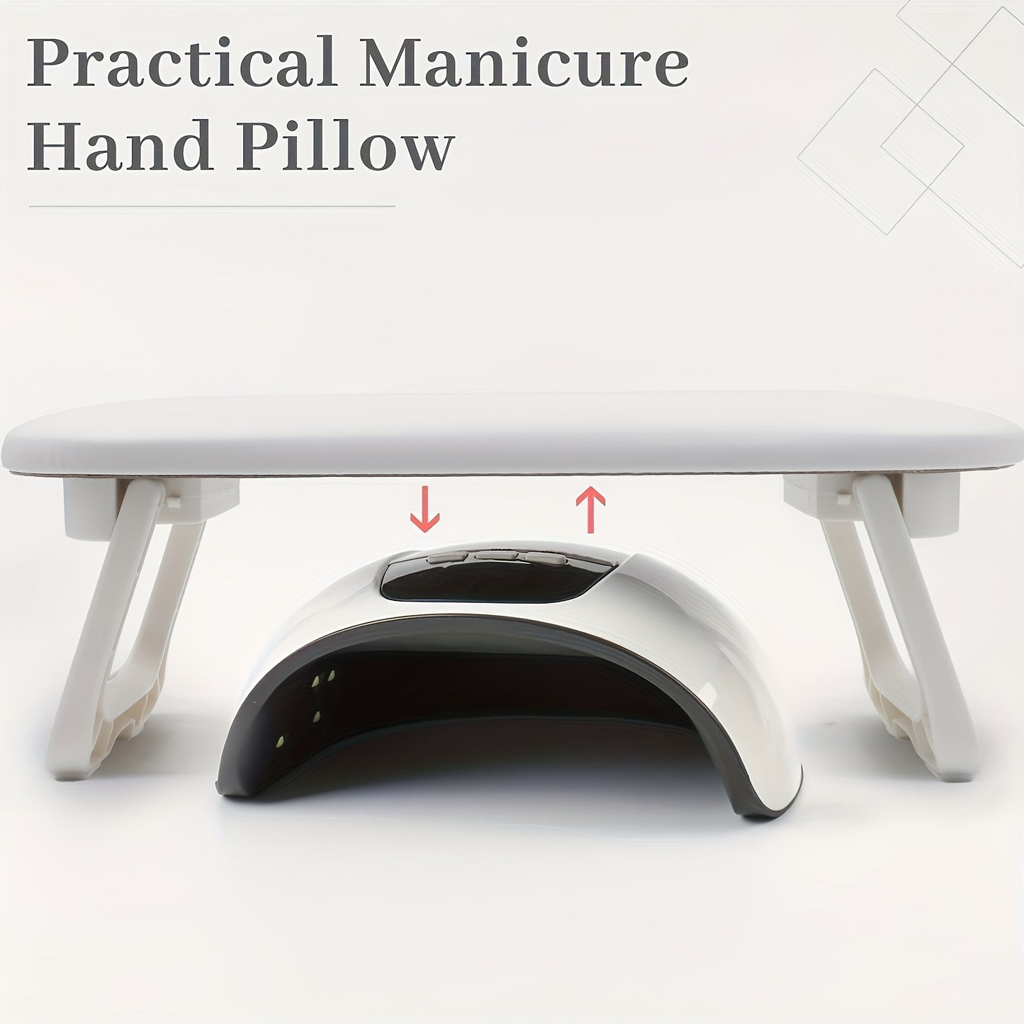 Grey Dual-Use Hand Pillow: Combines Manicure Support and Portable Folding, Ergonomic Design, Suitable for V1102-MJZCJ002