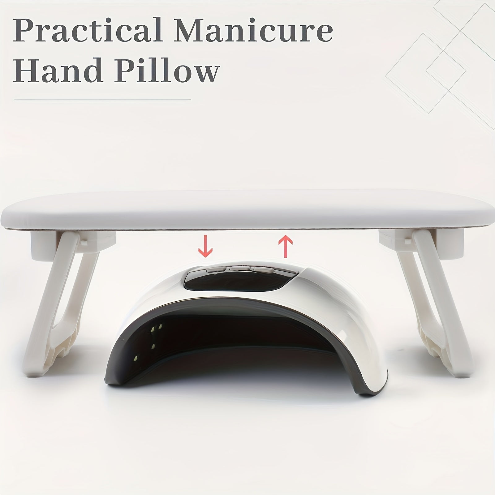 Grey Dual-Use Hand Pillow: Combines Manicure Support and Portable Folding, Ergonomic Design, Suitable for V1102-MJZCJ002