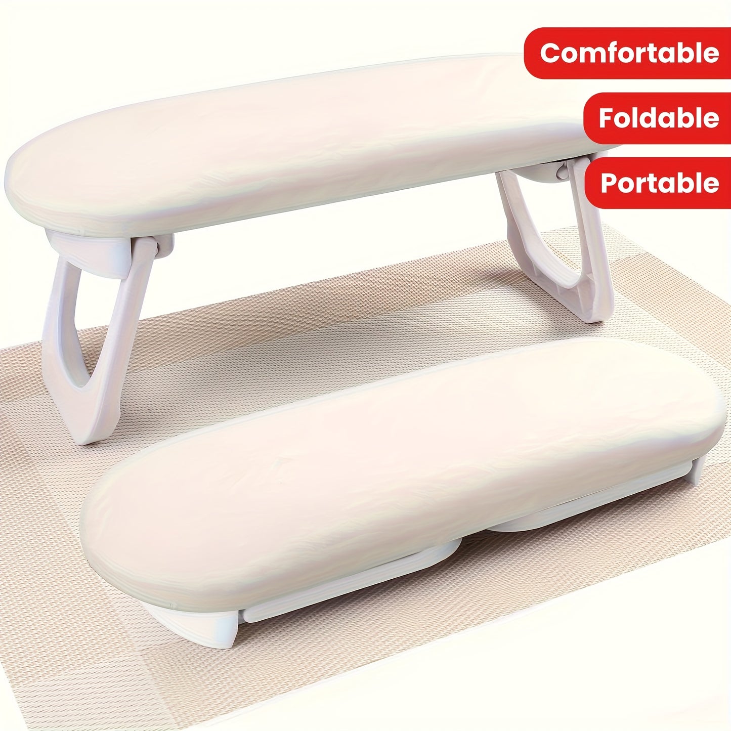 Grey Dual-Use Hand Pillow: Combines Manicure Support and Portable Folding, Ergonomic Design, Suitable for V1102-MJZCJ002