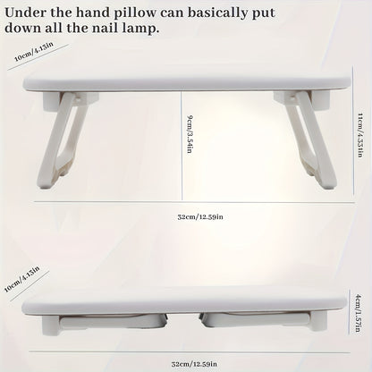 Grey Dual-Use Hand Pillow: Combines Manicure Support and Portable Folding, Ergonomic Design, Suitable for V1102-MJZCJ002