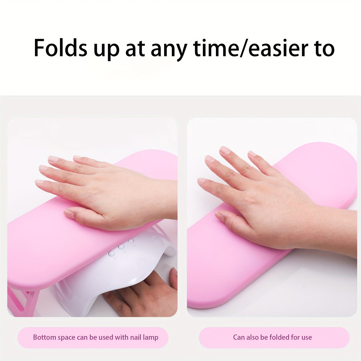 Grey Dual-Use Hand Pillow: Combines Manicure Support and Portable Folding, Ergonomic Design, Suitable for V1102-MJZCJ002