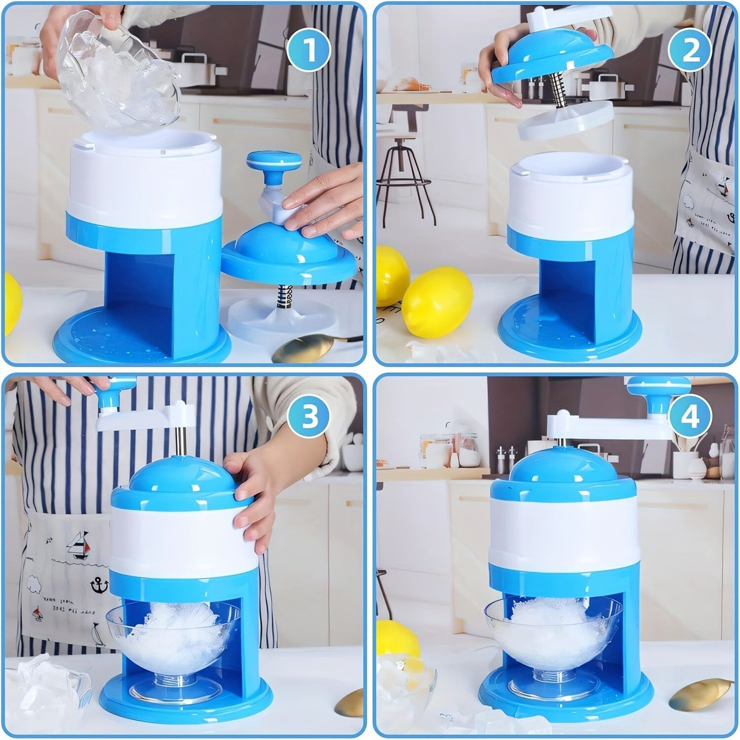 Portable Hand-Cranked Ice Shaver for Home Use: The Smart Choice for Summer Parties and Snow Cone Making V1102-PBJLS001