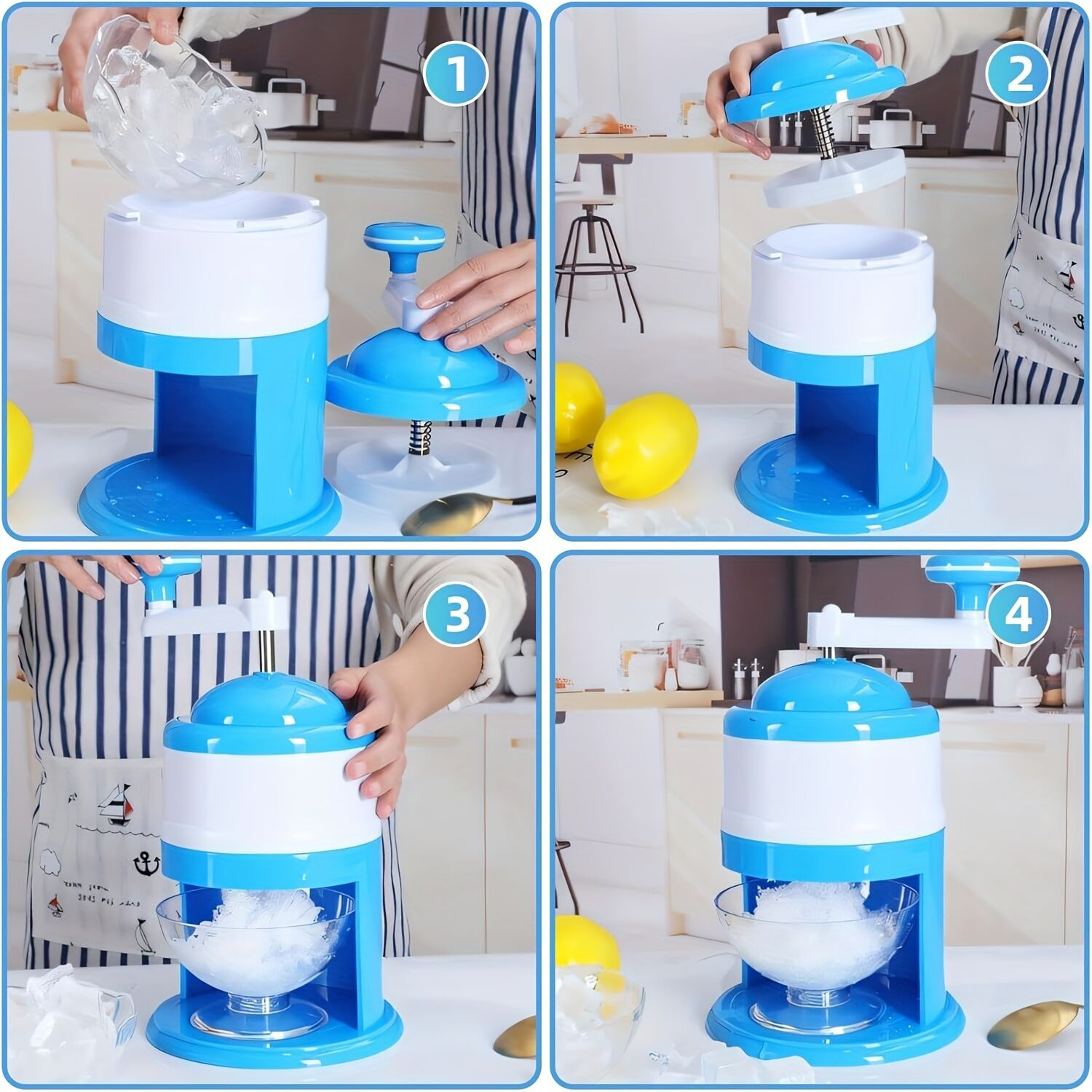 Portable Hand-Cranked Ice Shaver for Home Use: The Smart Choice for Summer Parties and Snow Cone Making V1102-PBJLS001