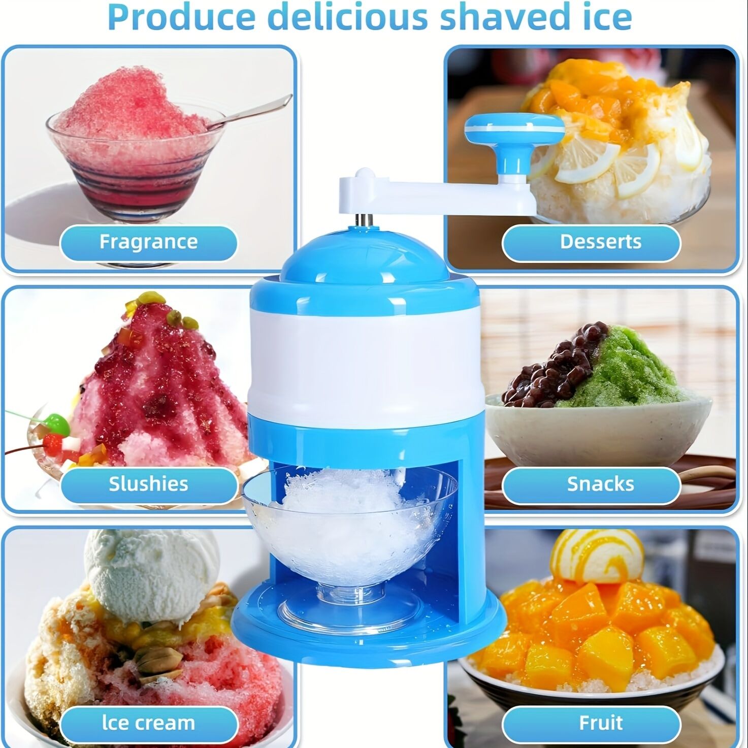Portable Hand-Cranked Ice Shaver for Home Use: The Smart Choice for Summer Parties and Snow Cone Making V1102-PBJLS001
