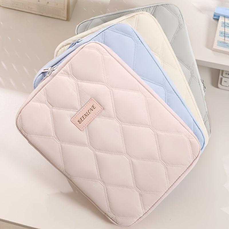 (blue)**BEENLOVE Tablet Storage Bag: 180 degrees Full-Open Independent Compartment, Shockproof & Portable, V1102-PBSND003