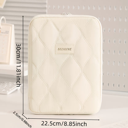 (grey)**BEENLOVE Tablet Storage Bag: 180 degrees Full-Open Independent Compartment, Shockproof & Portable, V1102-PBSND004