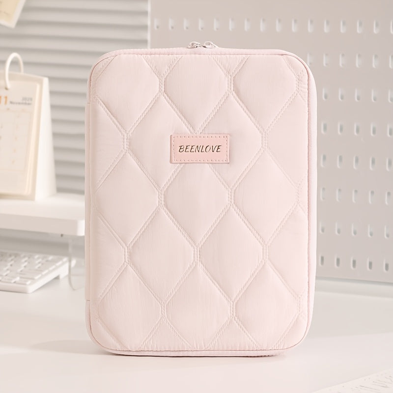 (grey)**BEENLOVE Tablet Storage Bag: 180 degrees Full-Open Independent Compartment, Shockproof & Portable, V1102-PBSND004