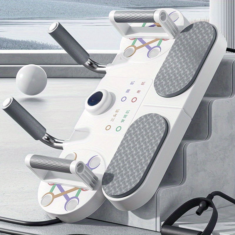 (WHITE)Three-in-One Training Board: Push-Ups, Planks & Resistance Band Workouts - Your All-in-One Home V1102-PBZC001