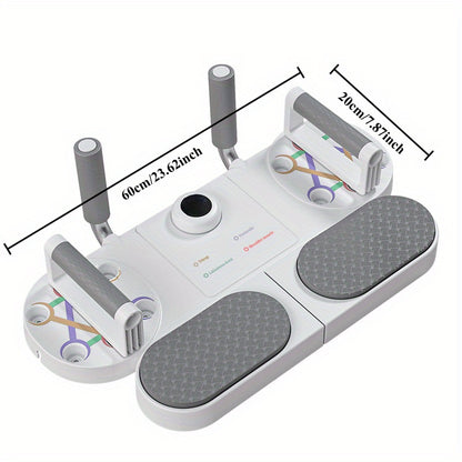 (WHITE)Three-in-One Training Board: Push-Ups, Planks & Resistance Band Workouts - Your All-in-One Home V1102-PBZC001