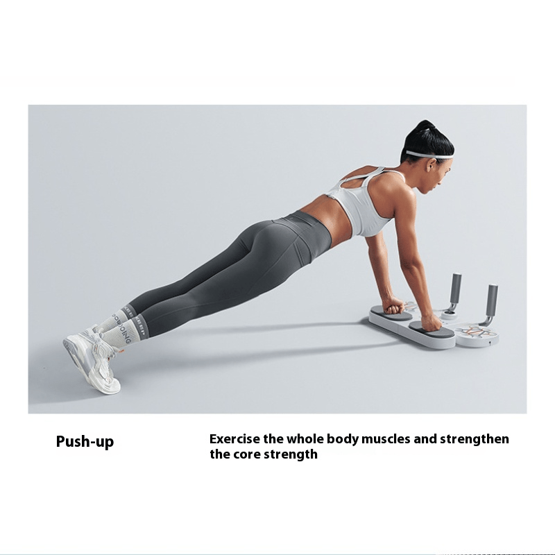 (WHITE)Three-in-One Training Board: Push-Ups, Planks & Resistance Band Workouts - Your All-in-One Home V1102-PBZC001
