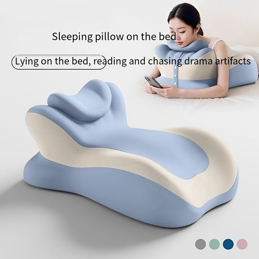 Bed Stomach-Sleep Pillow - Multi-functional Prone Position Pillow for Stomach Sleeping, Phone Use, Reading, V1102-PPZ002