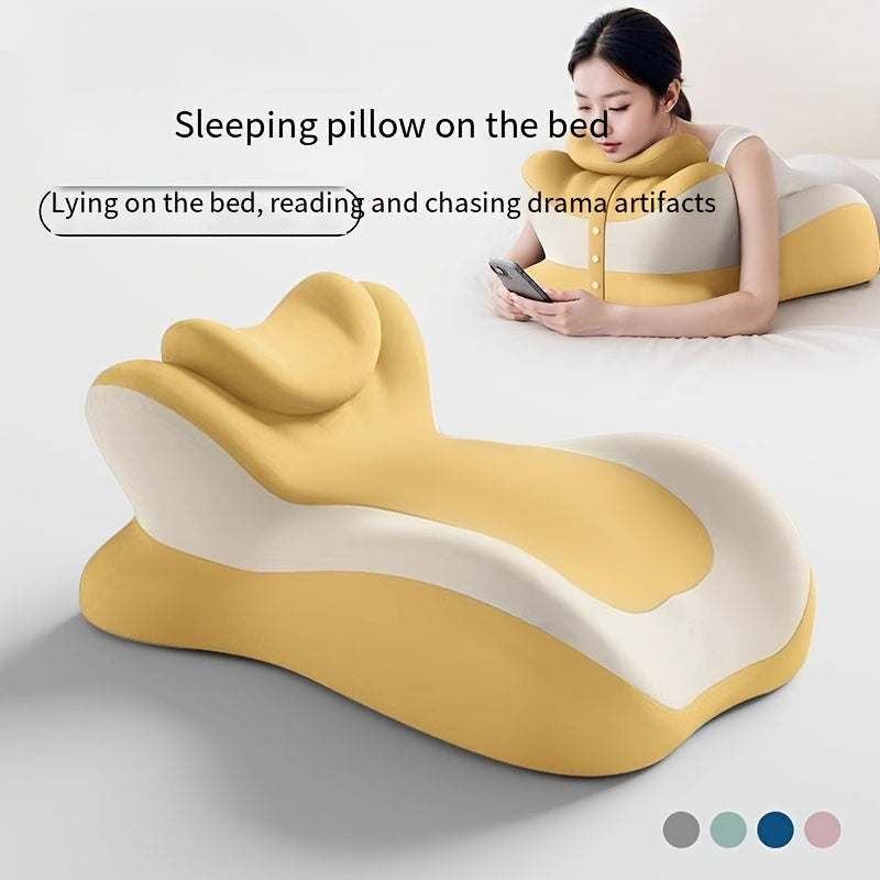 Bed Stomach-Sleep Pillow - Multi-functional Prone Position Pillow for Stomach Sleeping, Phone Use, Reading, V1102-PPZ004