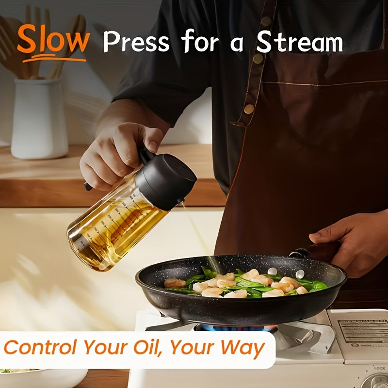 2-in-1 Precision Oil Control Bottle: Spray/Dispense Dual Modes, Leak-Proof, Effortless, Hands-Free. V1102-PWYP001