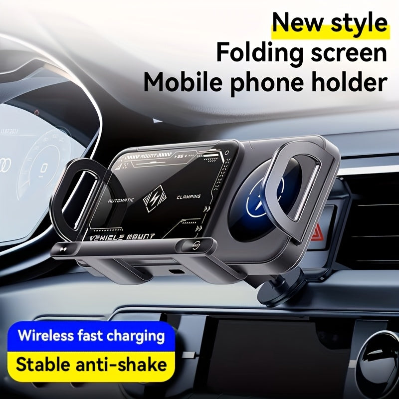 Smart Dual-Mode Rotating Stand: Foldable Design, Wireless Fast Charging, Anti-Shake, One-Touch Auto Rotation V1102-QCZJ001