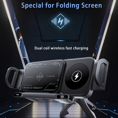 Smart Dual-Mode Rotating Stand: Foldable Design, Wireless Fast Charging, Anti-Shake, One-Touch Auto Rotation V1102-QCZJ001