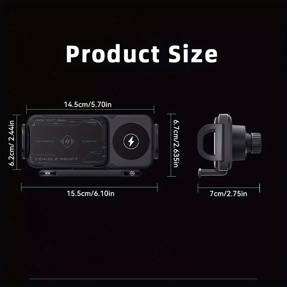 Smart Dual-Mode Rotating Stand: Foldable Design, Wireless Fast Charging, Anti-Shake, One-Touch Auto Rotation V1102-QCZJ001
