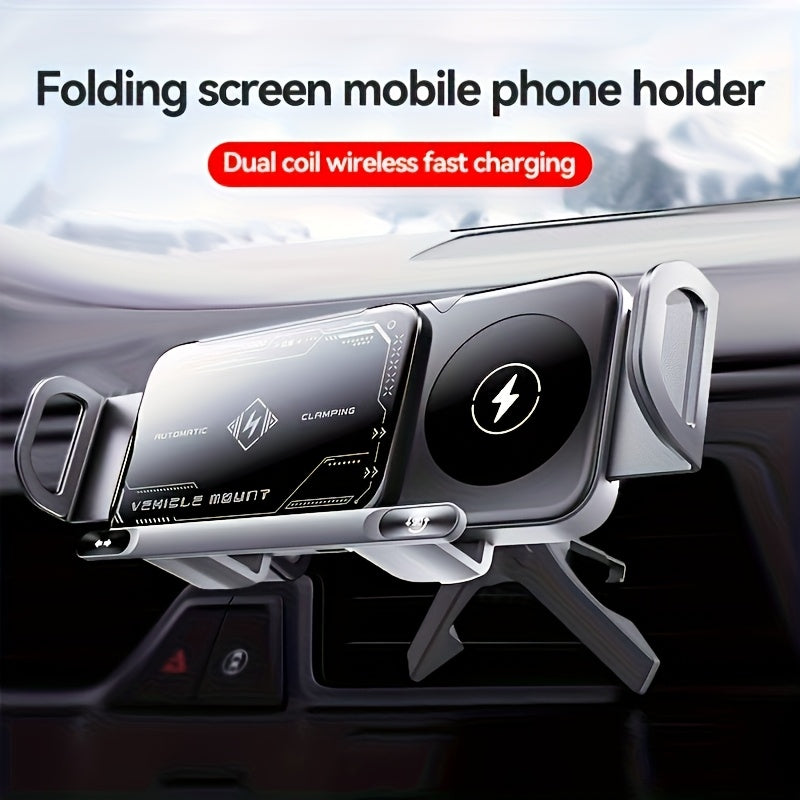 Smart Dual-Mode Rotating Stand: Foldable Design, Wireless Fast Charging, Anti-Shake, One-Touch Auto Rotation V1102-QCZJ001