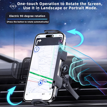 Smart Dual-Mode Rotating Stand: Foldable Design, Wireless Fast Charging, Anti-Shake, One-Touch Auto Rotation V1102-QCZJ001