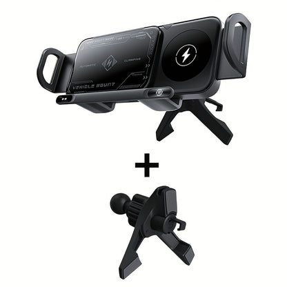 Smart Dual-Mode Rotating Stand: Foldable Design, Wireless Fast Charging, Anti-Shake, One-Touch Auto Rotation V1102-QCZJ001