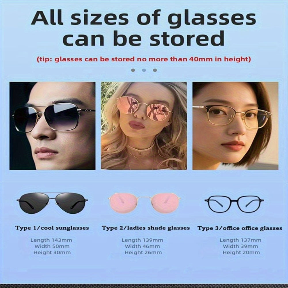 Car Travel Three-Piece Set: Push-Open Eyeglass Case, Universal Storage Case, and Secure Organizer-Complete V1102-QCZYBYJH001