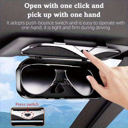 Car Travel Three-Piece Set: Push-Open Eyeglass Case, Universal Storage Case, and Secure Organizer-Complete V1102-QCZYBYJH001