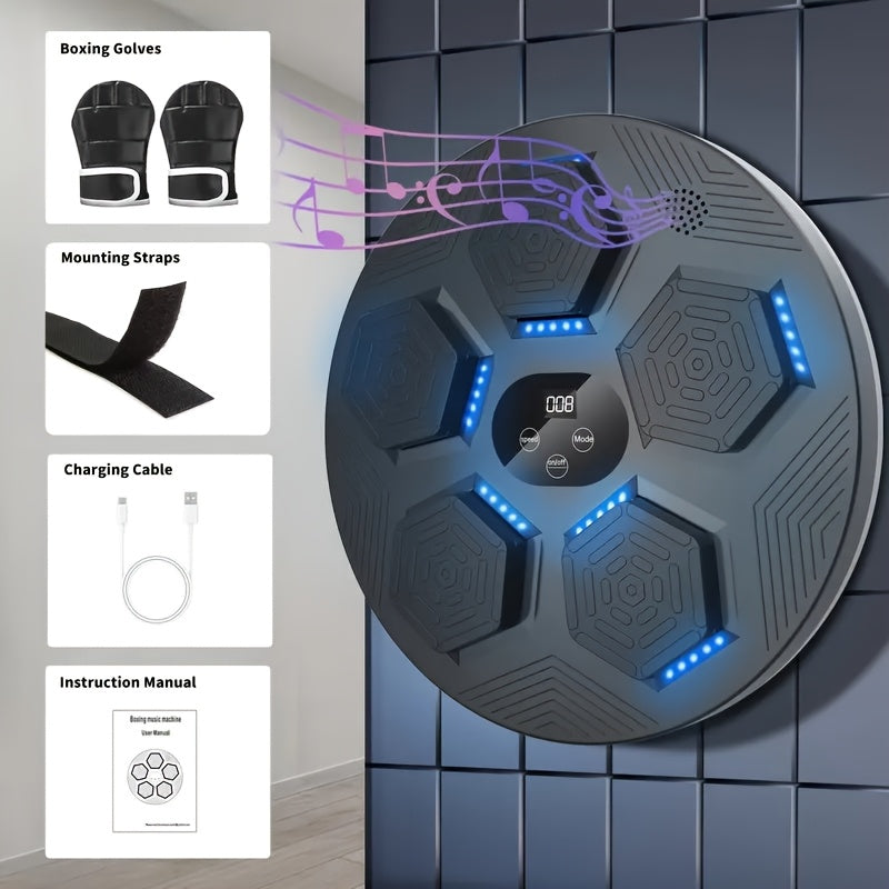 Smart Boxing Training Device: 18 Music Modes + Adaptive System + Minimalist Wall Mount, Creating a V1102-QJBHYY001