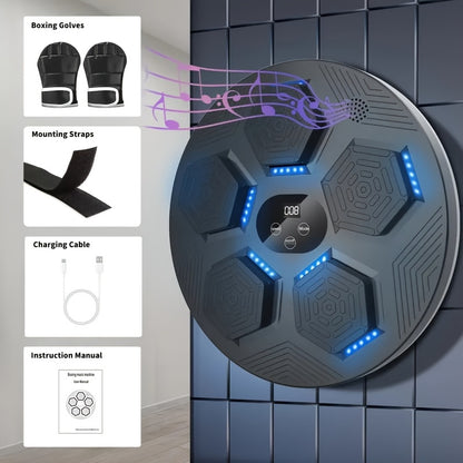 Smart Boxing Training Device: 18 Music Modes + Adaptive System + Minimalist Wall Mount, Creating a V1102-QJBHYY001