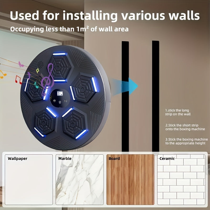 Smart Boxing Training Device: 18 Music Modes + Adaptive System + Minimalist Wall Mount, Creating a V1102-QJBHYY001