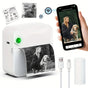 (White)Inkless Sticker Printer Mini Thermal Printer with Roll Thermal Paper, Wireless Pocket Printer, Smart V1102-RMDYJ002
