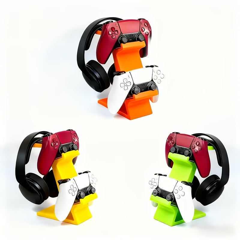 black 3-in-1 PS5 and Xbox Controller Stand - Compatible with PlayStation 5/Xbox Consoles. A gaming desktop V1102-SBZJ001