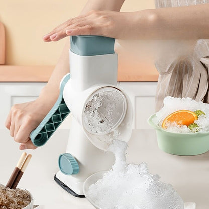 Three-Step Hand-Crank Ice Crusher|Transparent Ice Box for Visible Operation, Anti-Slip Effort-Saving Design, V1102-SCZBJ001