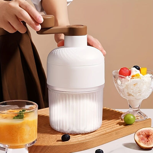 Hand-Crank Ice Maker in 10 Seconds|Anti-Slip Handle + Transparent Large Ice Box, Unlock Colorful Summer V1102-SDZBJ001
