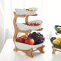 White**Nordic-Style Three-Tier Extendable Fruit Tray | Creative Living Room Snack Stand, Adjustable Height, V1102-SGTP001
