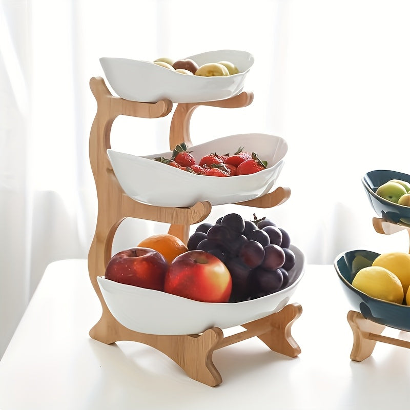 **Nordic-Style Three-Tier Extendable Fruit Tray | Creative Living Room Snack Stand, Adjustable Height, V1102-SGTP002