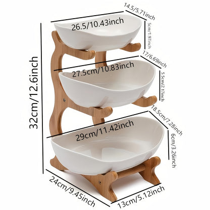 **Nordic-Style Three-Tier Extendable Fruit Tray | Creative Living Room Snack Stand, Adjustable Height, V1102-SGTP002