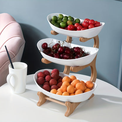 **Nordic-Style Three-Tier Extendable Fruit Tray | Creative Living Room Snack Stand, Adjustable Height, V1102-SGTP002