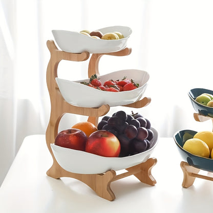 **Nordic-Style Two-Tier Extendable Fruit Tray | Creative Living Room Snack Stand, Adjustable Height, V1102-SGTP2F001
