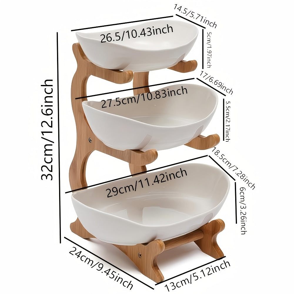 **Nordic-Style Two-Tier Extendable Fruit Tray | Creative Living Room Snack Stand, Adjustable Height, V1102-SGTP2F001