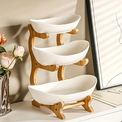 **Nordic-Style Two-Tier Extendable Fruit Tray | Creative Living Room Snack Stand, Adjustable Height, V1102-SGTP2F001