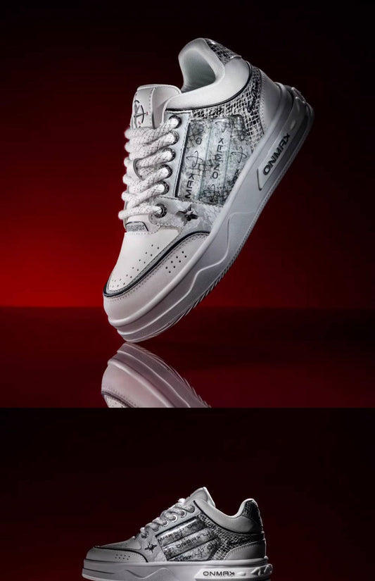 Women'S Casual Board Shoes Silver Snake Sneakers Trendy Women'S Sneakers - Silver - Size 9(AU9/EU40)