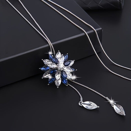 Fashionable and Creative High-End Artificial Crystal Diamond-Inlaid Snowflake New Style Sweater Chain V1102-SJXZXL002