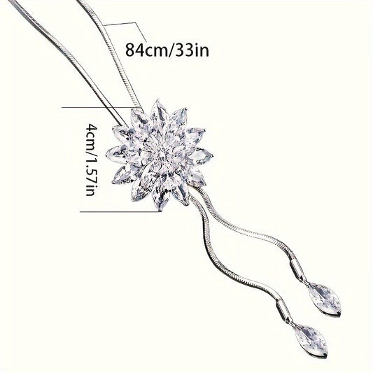 Fashionable and Creative High-End Artificial Crystal Diamond-Inlaid Snowflake New Style Sweater Chain V1102-SJXZXL002