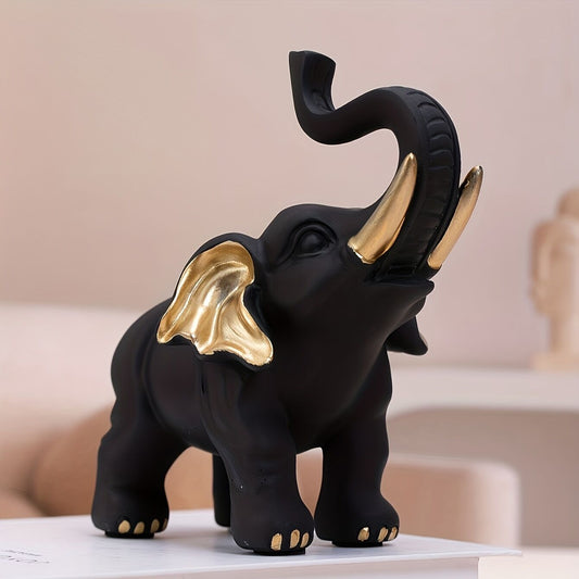 Vitality Corner - 1pc Lucky Fortune Elephant Decoration, Resin Statue Art Craft for Bookshelf Home Living V1102-SZDXBJ001
