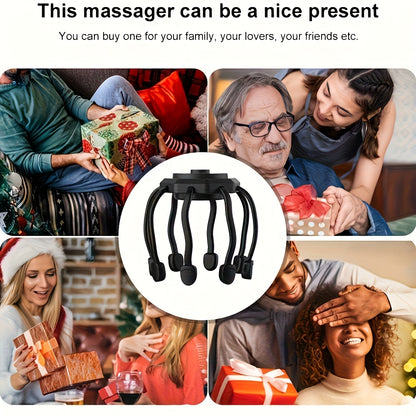 8-Claw Full-Coverage Smart Massager: Human-like Kneading, Immersive Head Relaxation BLACK V1102-TBAMY001