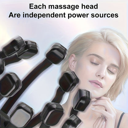 8-Claw Full-Coverage Smart Massager: Human-like Kneading, Immersive Head Relaxation BLACK V1102-TBAMY001