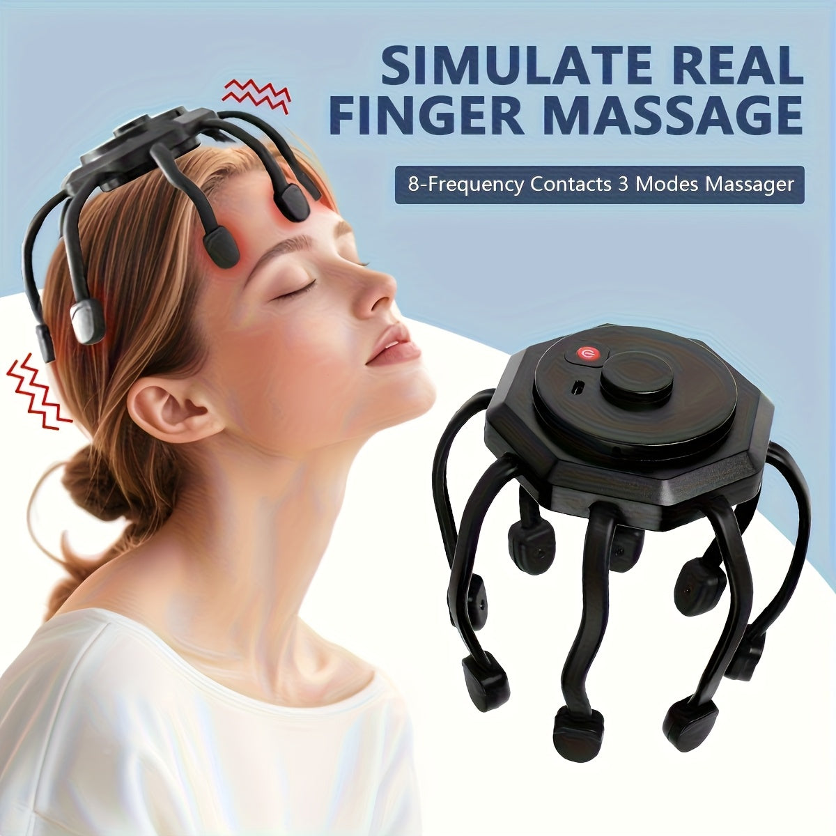 8-Claw Full-Coverage Smart Massager: Human-like Kneading, Immersive Head Relaxation V1102-TBAMY002