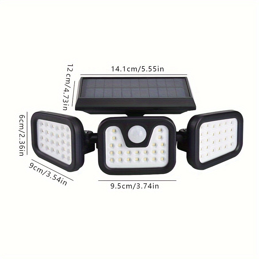 74 LED Solar Motion Sensor Light, 3 Brightness Modes Outdoor Wall Light, Suitable for Front Door, Yard, V1102-TYNZM001