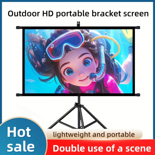 60in Portable and mobile projection screen with tripod stand, 16:9 HD format, suitable for home theater and V1102-TYYPM001