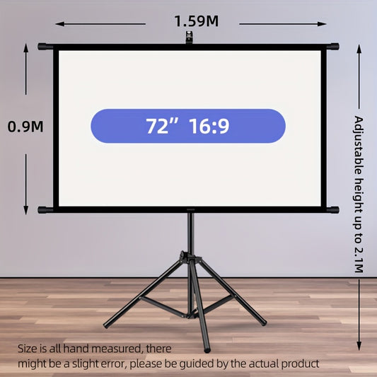 72in Portable and mobile projection screen with tripod stand, 16:9 HD format, suitable for home theater and V1102-TYYPM002