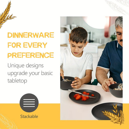 Eco-Friendly Wheat Straw Dinnerware: Stackable Design with Natural Texture, Illuminating the Sustainable V1102-XMJTZ001